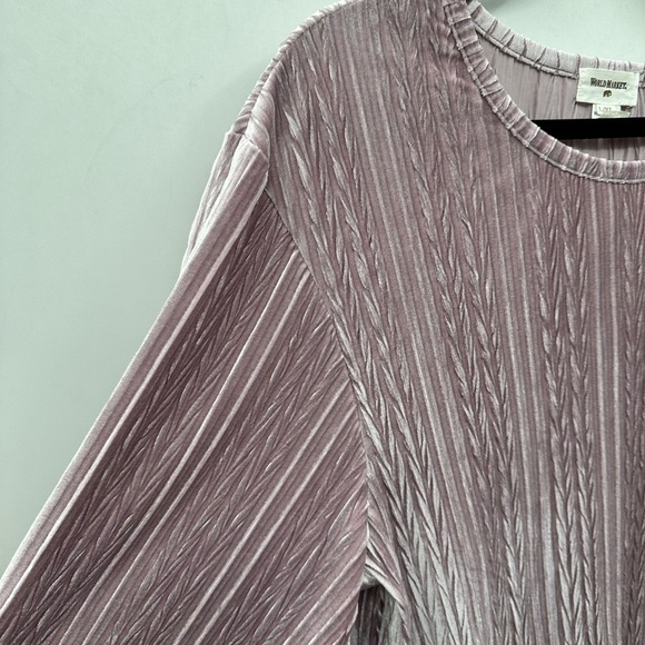 WORLD MARKET purple textured burnout velvet dark romantic feminine top L/XL - Picture 5 of 10